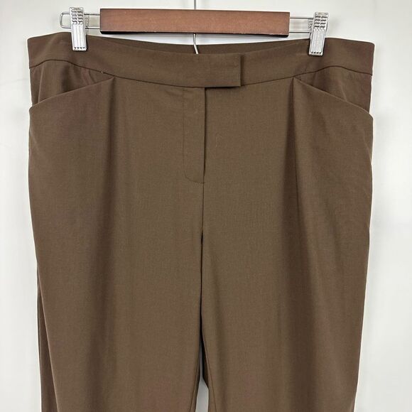 Lafayette 148 New York Irving Wool Blend Trouser Brown Size 10 - Picture 4 of 11
